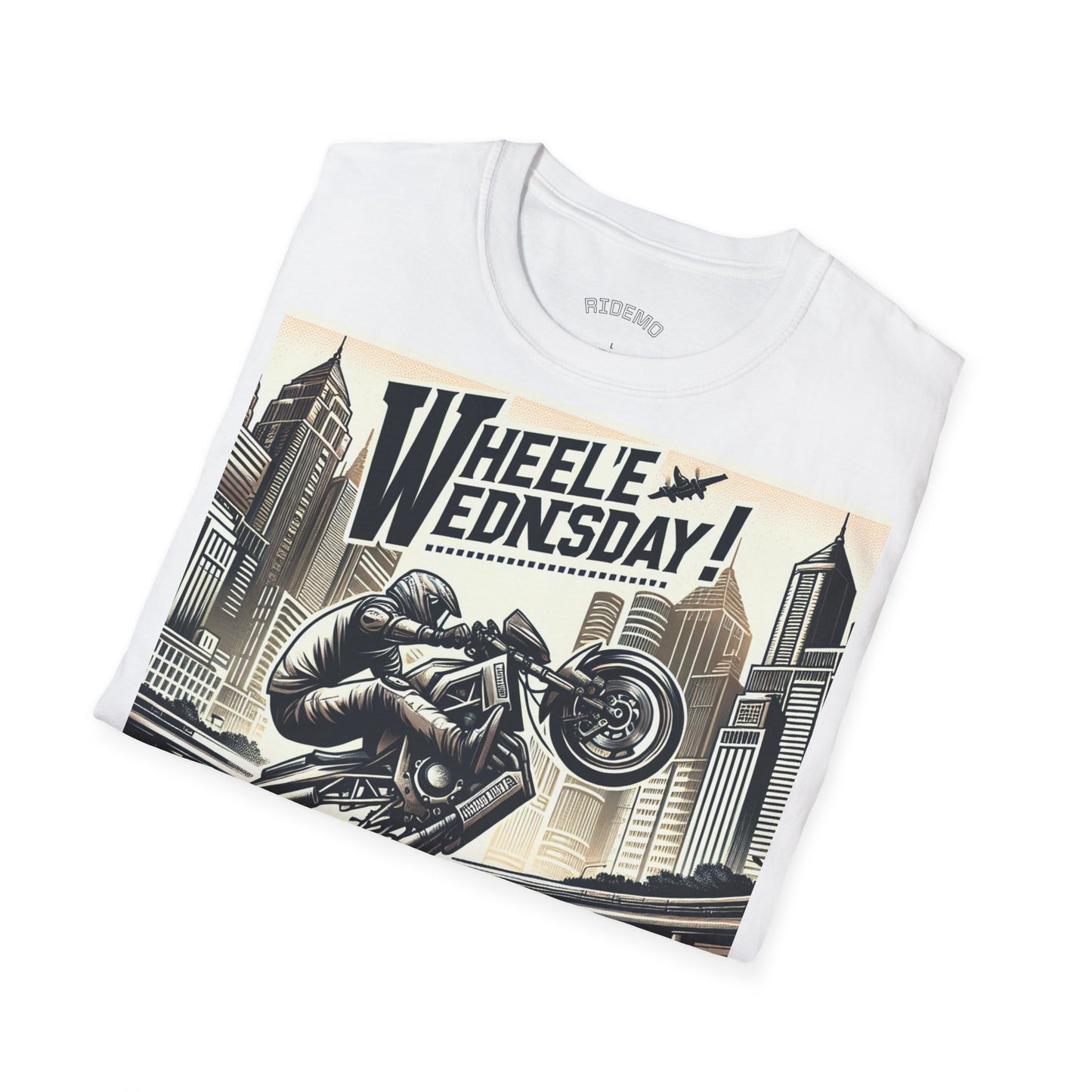 Koszulka Unisex „Wheelie Wednesday” – dla fanów motocykli i adrenaliny
