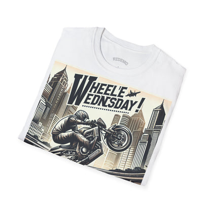 Koszulka Unisex „Wheelie Wednesday” – dla fanów motocykli i adrenaliny