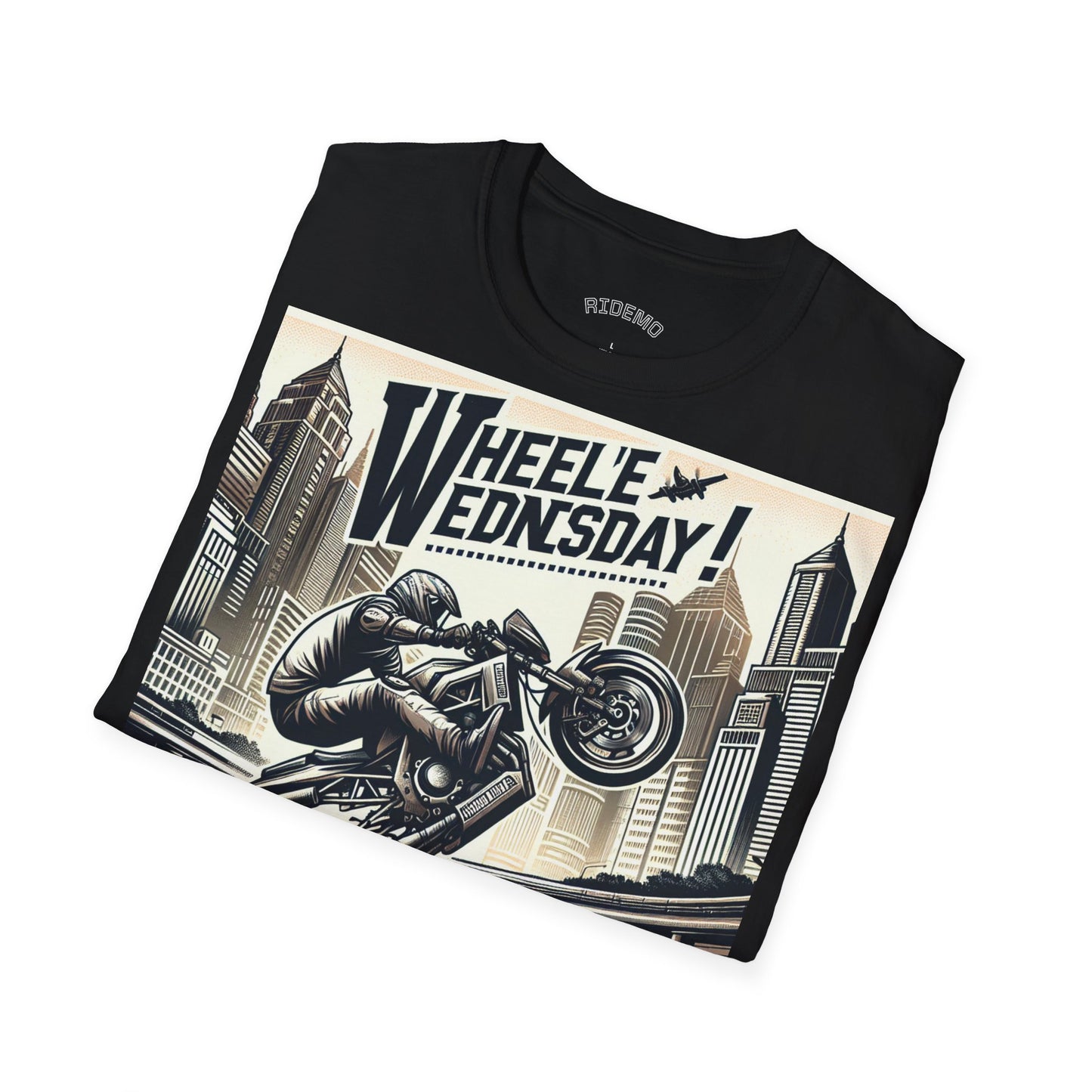 Koszulka Unisex „Wheelie Wednesday” – dla fanów motocykli i adrenaliny